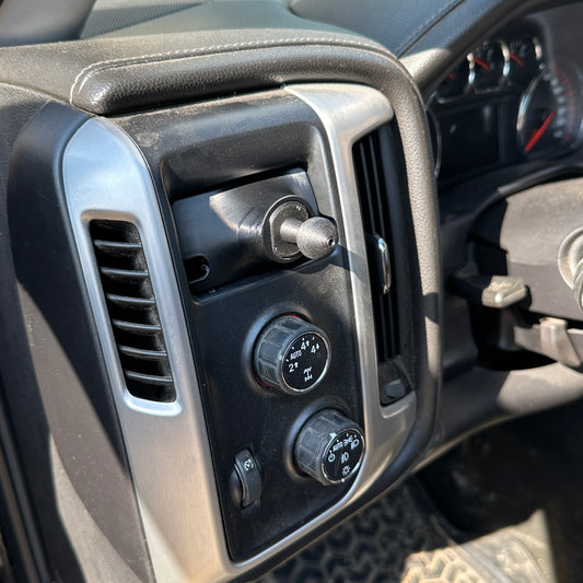 Custom ball mount for Silverado Sierra 2014-2018 Driver cubby (17mm) or (1")