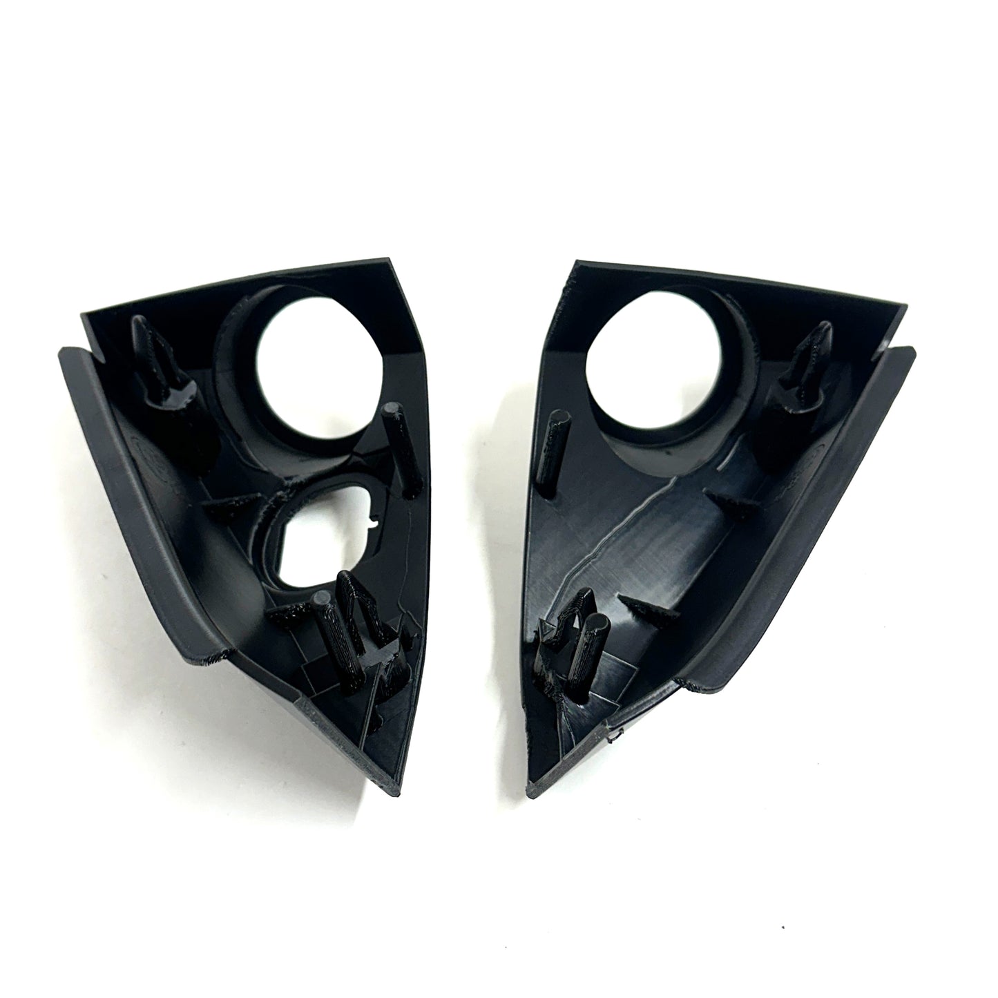 Custom tweeter mount bezels for 2010-2014 Mustang RH and LH mirror trim snap in