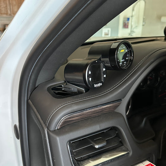 Dual gauge pod mount for 2021-2024 Tahoe defrost vent 52mm