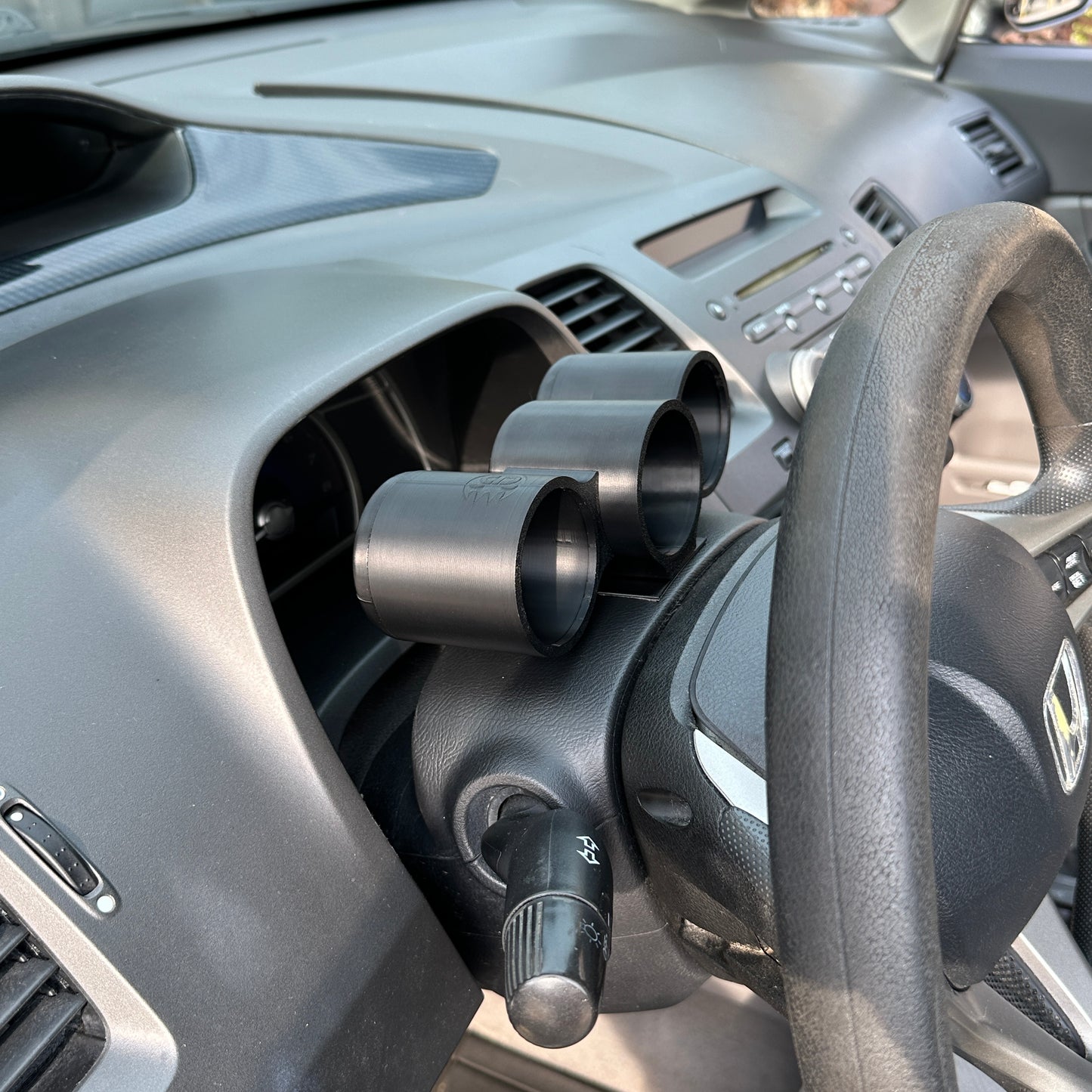 Universal Triple gauge pod mount 52mm rail steering column dash cluster