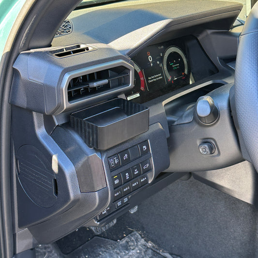 Custom driver storage cubby for Toyota 4Runner 2025-2030 replaces blank panel