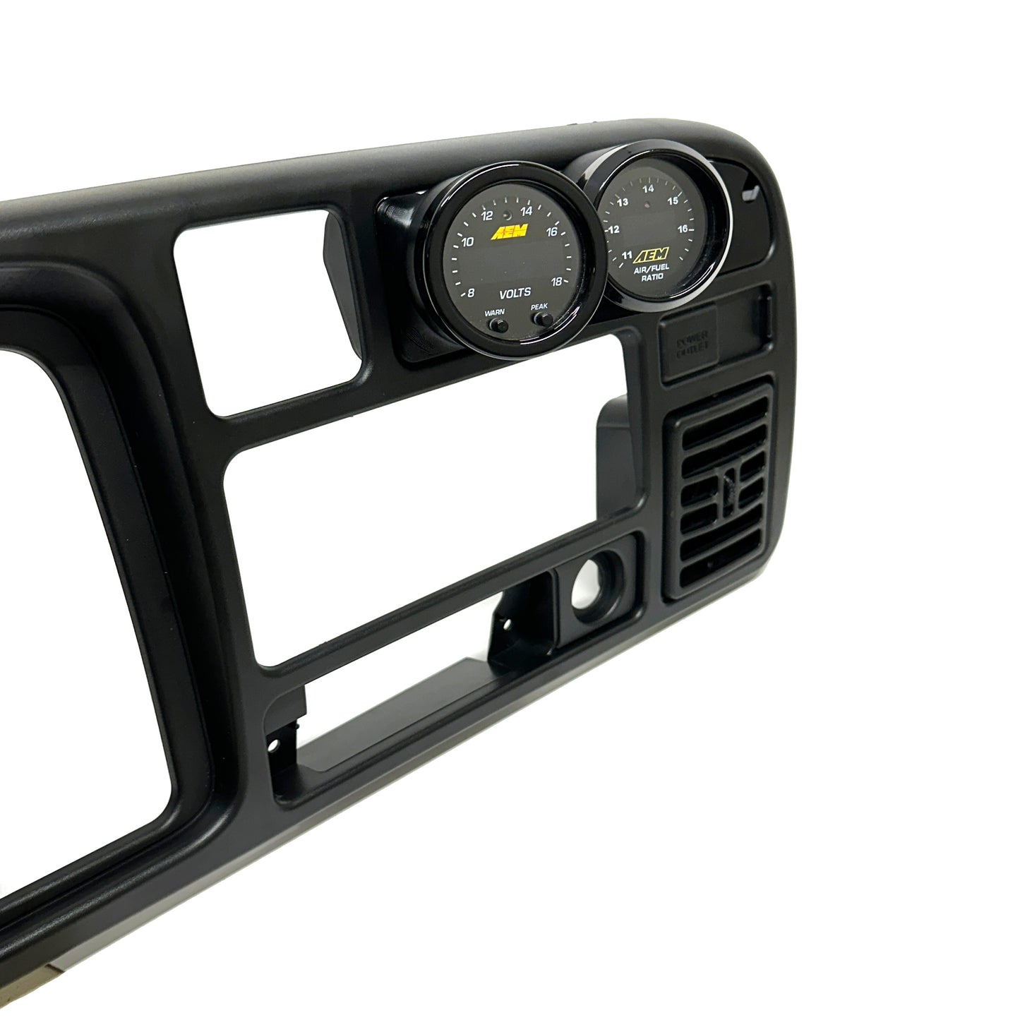 Angled dual gauge pod mount for 1994-1997 Dodge Ram cup holder