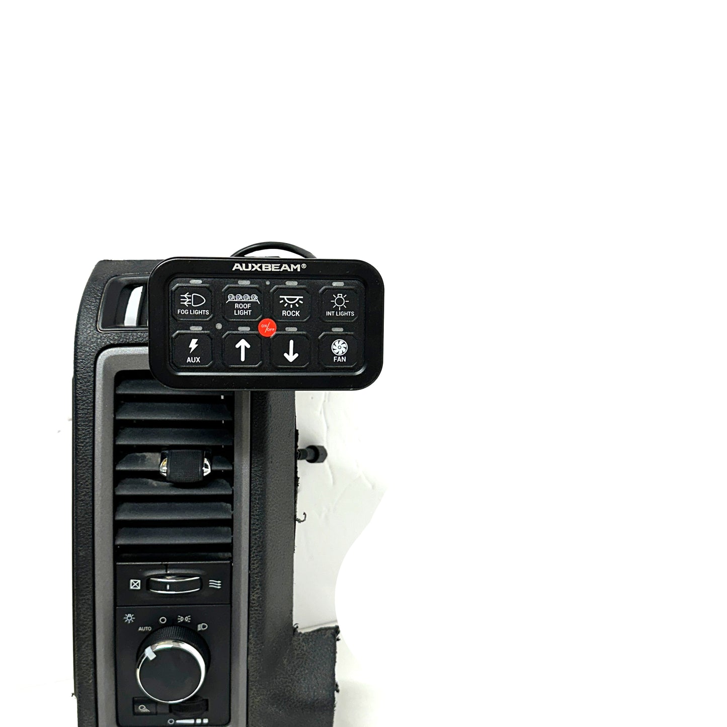 Custom Auxbeam mount for 2010-2018 Ram defrost vent 6 or 8 gang