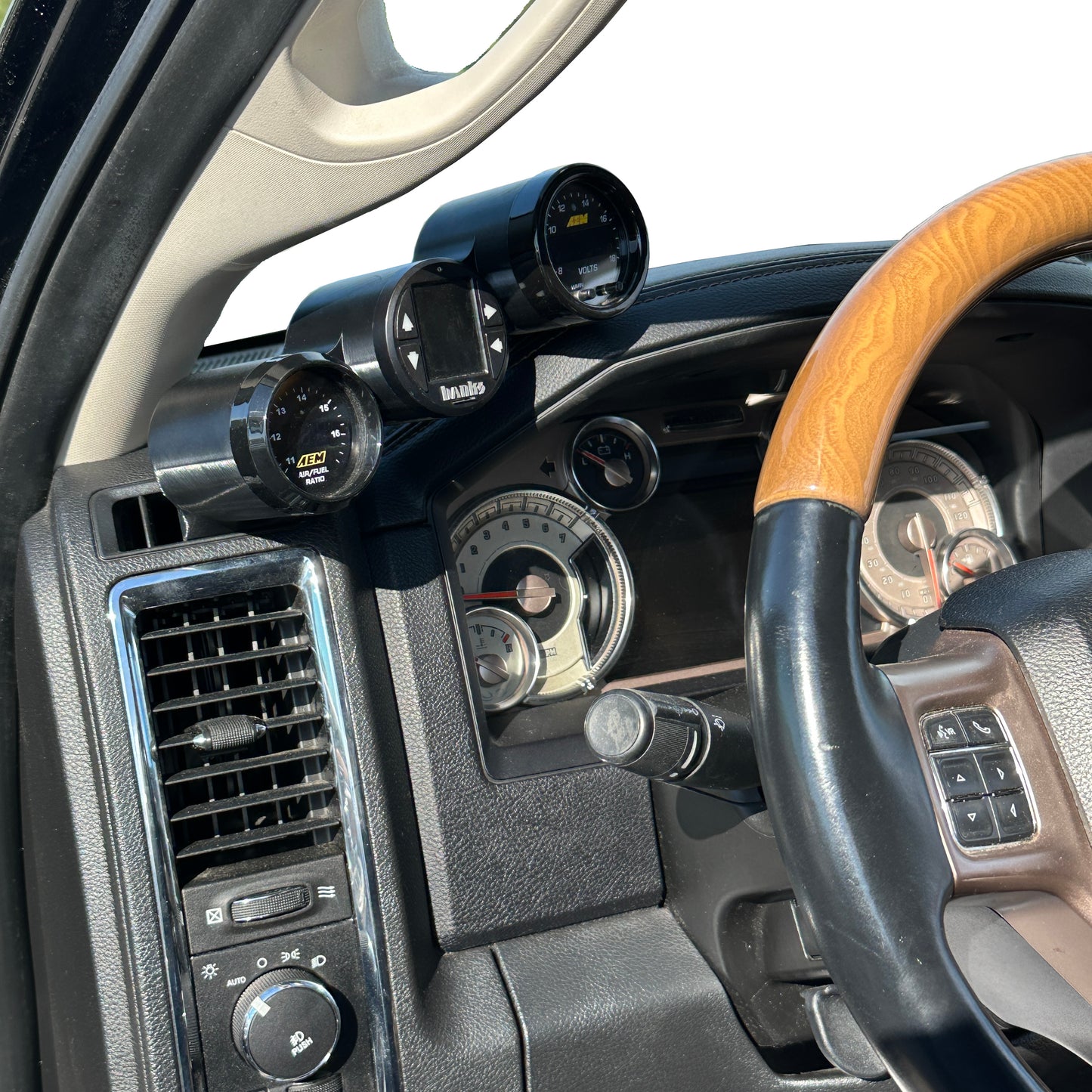 Triple gauge pod mount for 2010-2018 Ram defrost vent 52mm