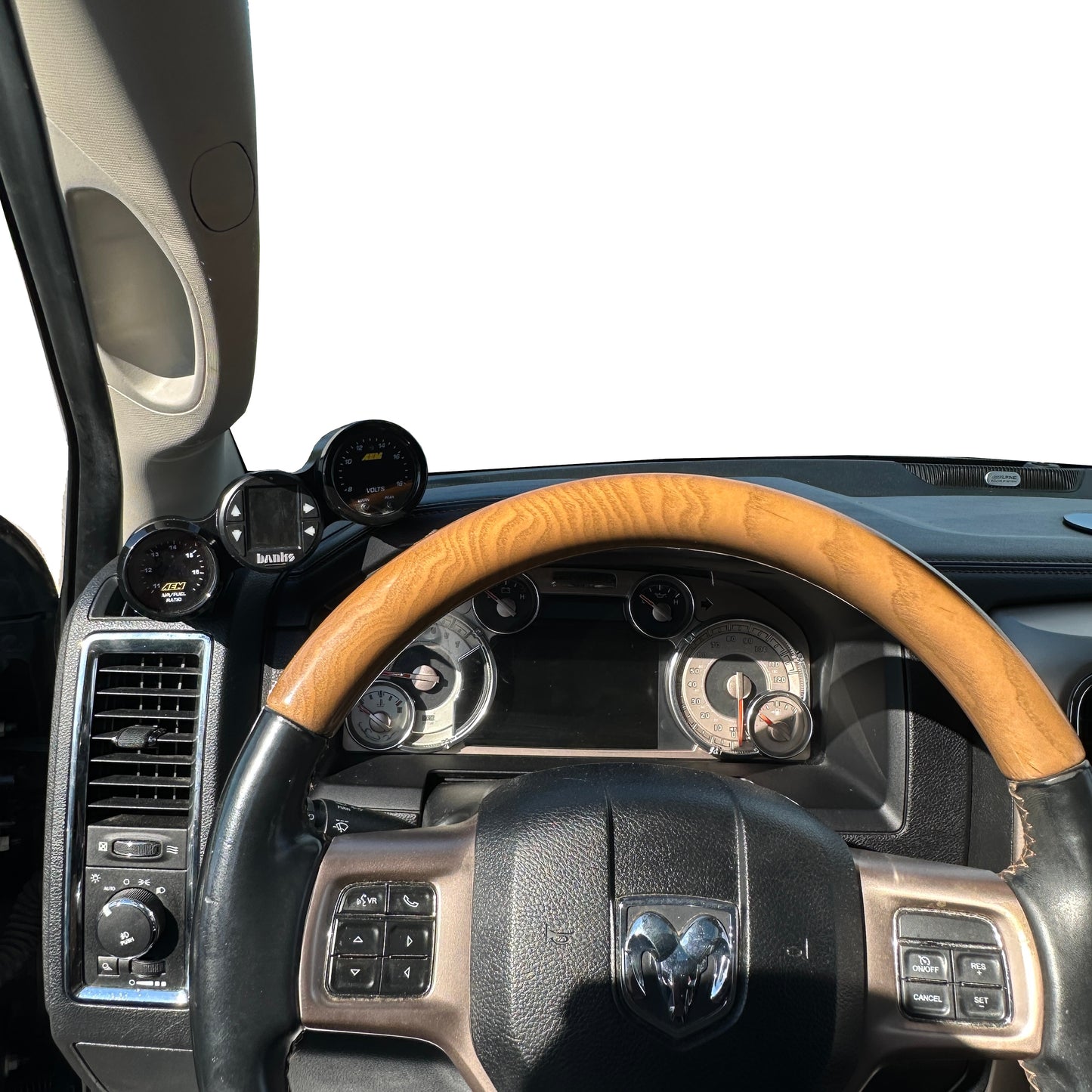 Triple gauge pod mount for 2010-2018 Ram defrost vent 52mm