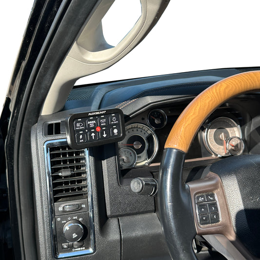 Custom Auxbeam mount for 2010-2018 Ram defrost vent 6 or 8 gang