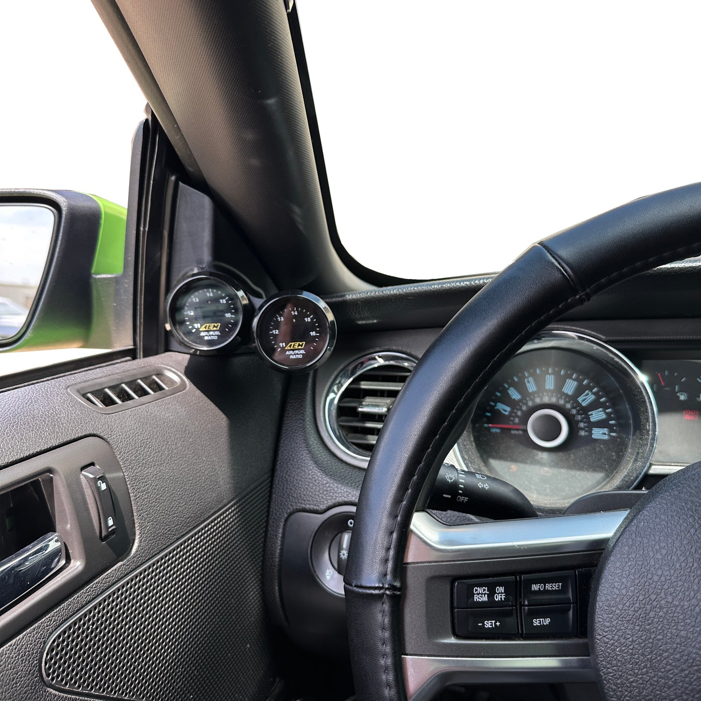 Dual gauge pod mount for 2010-2014 Mustang mirror trim 52mm snap in