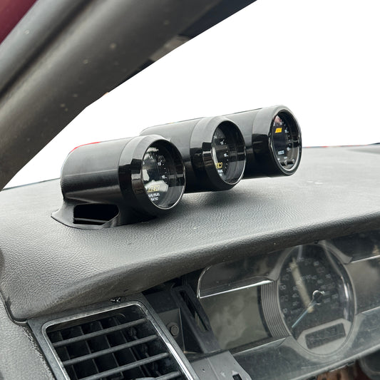 Triple gauge pod mount for 2013-2019 Ford Tarus SHO functional defrost vent