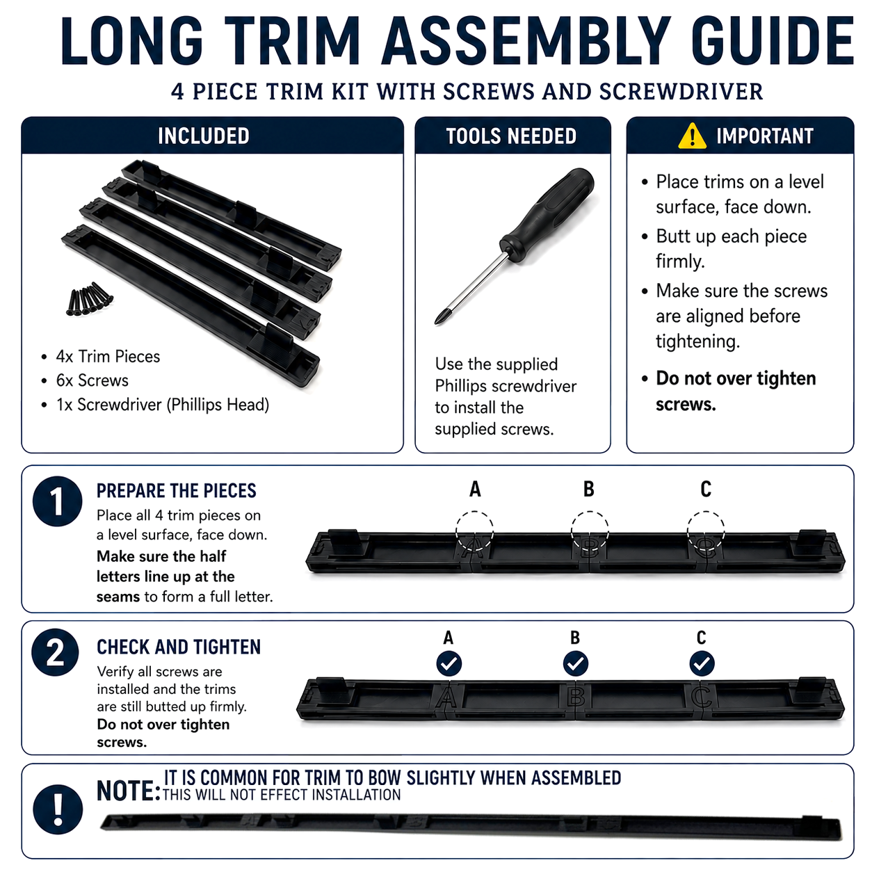 Long passenger dash trim for 1992-1996 F150 F250 F350 Bronco (assembly required)