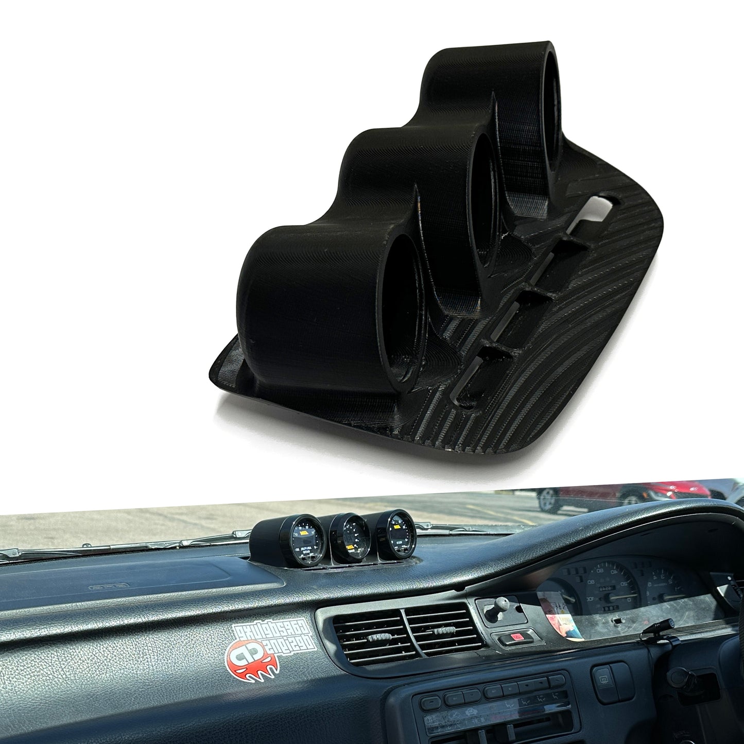 Triple gauge pod mount for 1992-1995 Civic EG central defrost vent