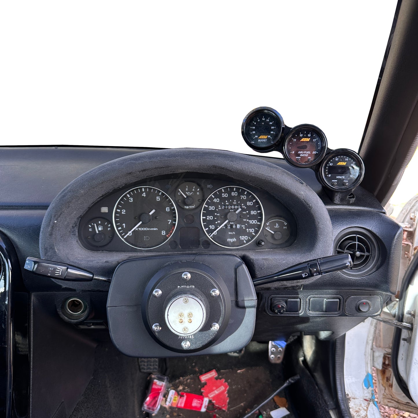 Triple gauge pod mount for 1990-1993 Miata NA MX5 functional defrost vent