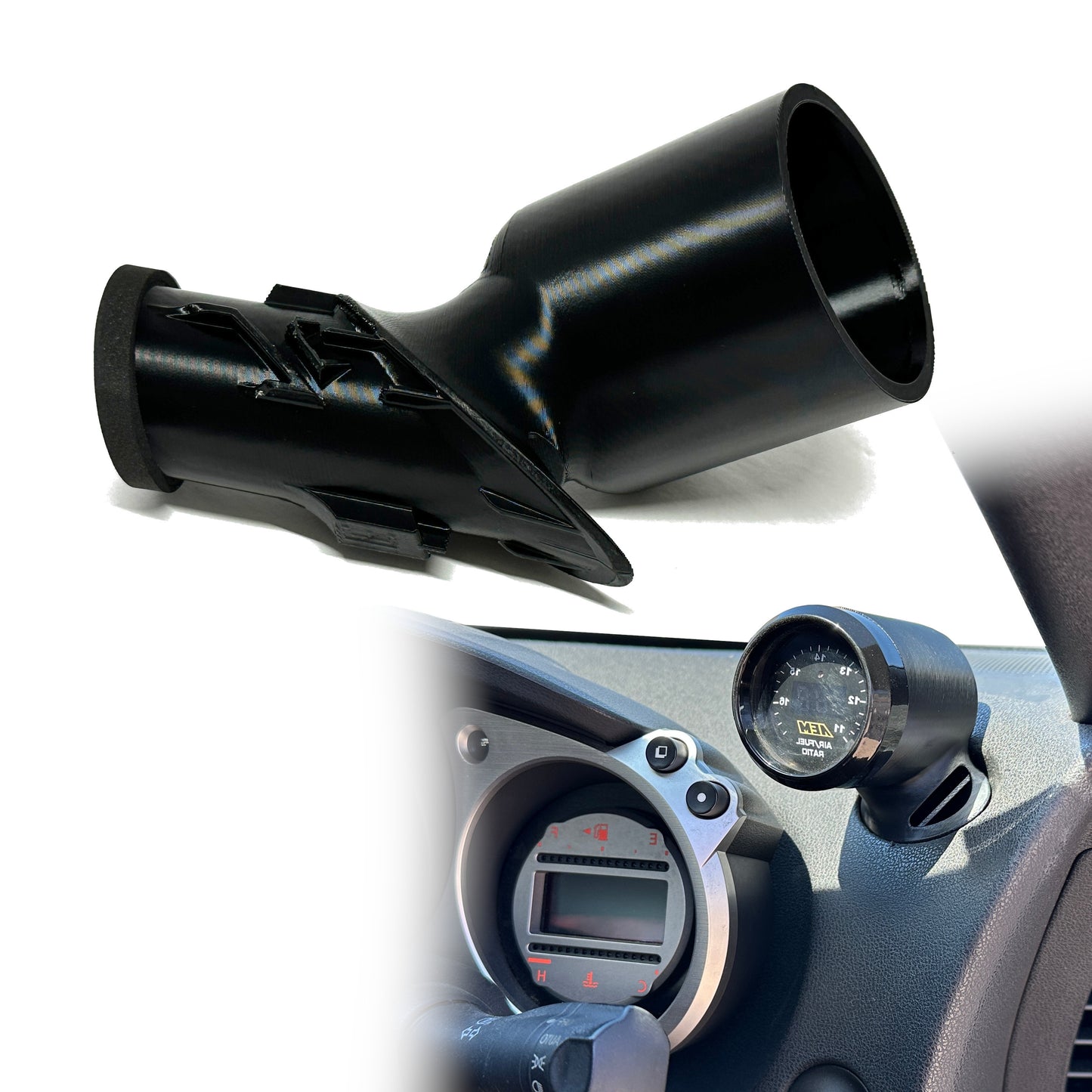 Single gauge pod mount for Nissan 370Z 2009-2025 Z functional defrost vent 52mm