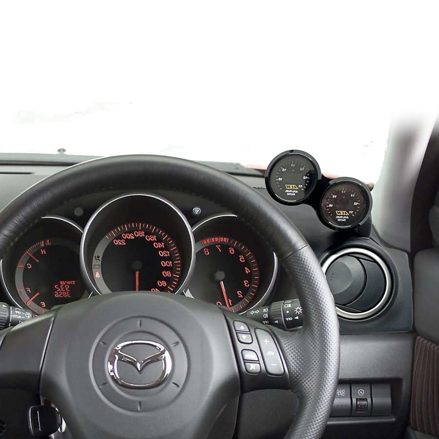 Dual gauge pod mount for 2004-2008 Mazda 3 functional defrost vent