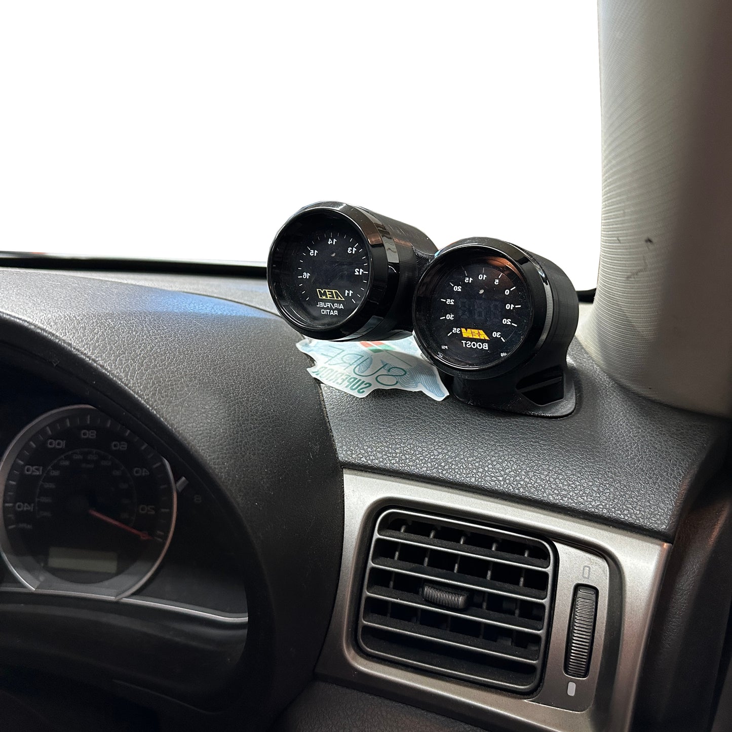 Dual gauge pod mount for 2008-2014 Impreza WRX Forester functional defrost