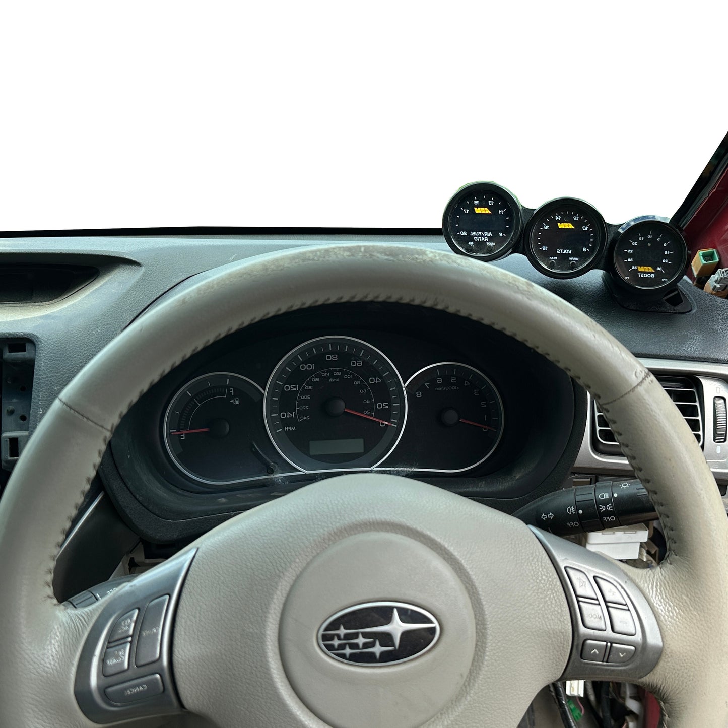 Triple gauge pod mount for 2008-2014 Impreza WRX Forester functional defrost