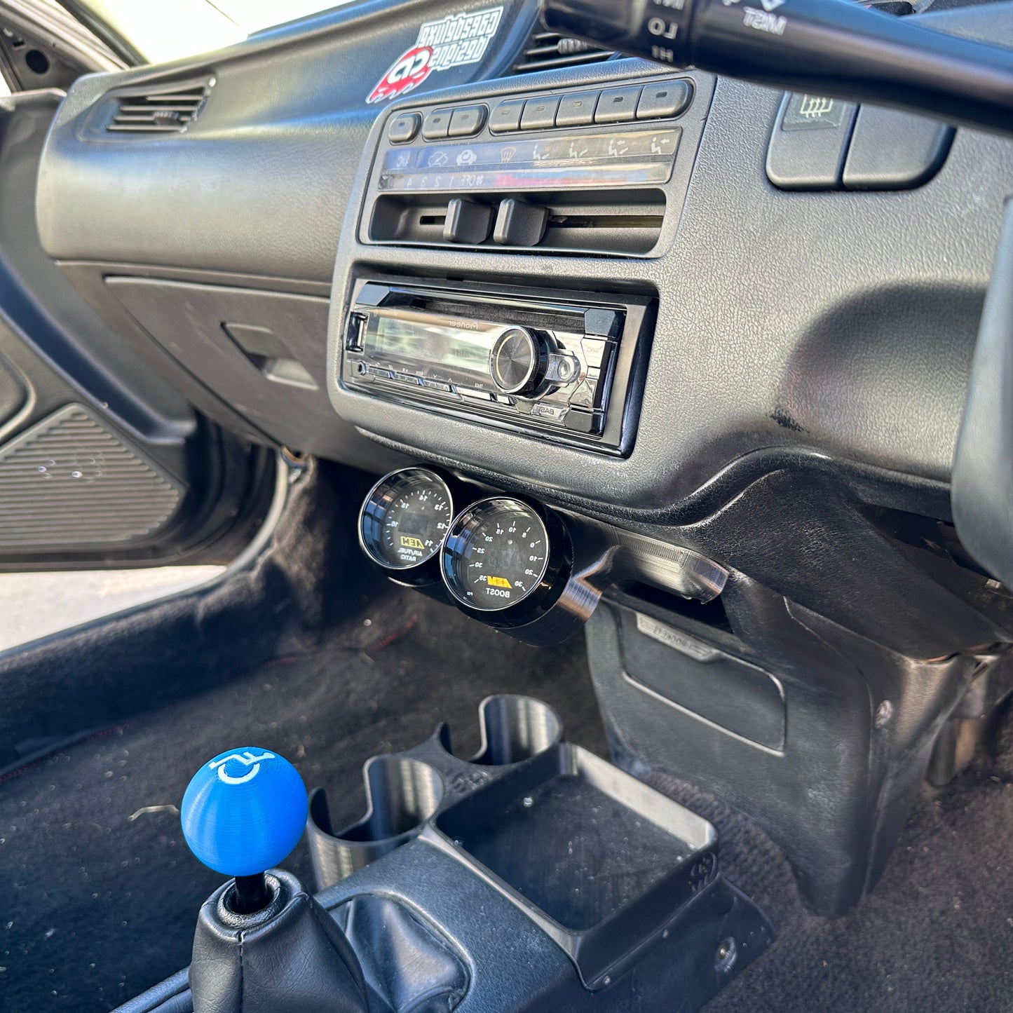 Dual gauge pod mount for 1992-1995 Civic EG lower factory bolt on