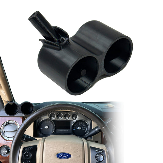 Dual gauge pod mount for 2011-2016 Ford F250 F350 Super Duty A-pillar grab handle cap