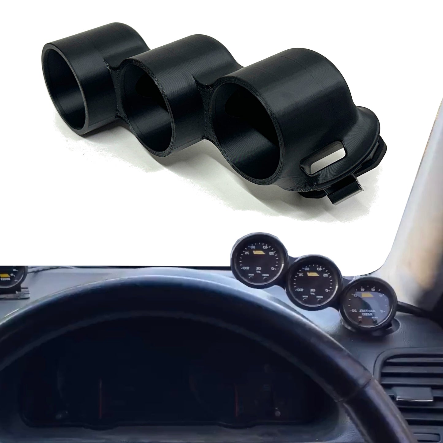 Triple gauge pod mount for 2004-2008 Acura TSX functional defrost vent