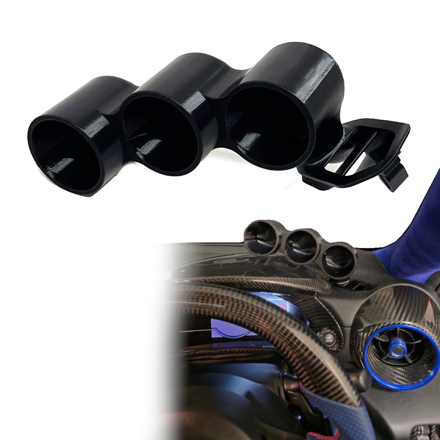 Triple gauge pod mount for GR86 BRZ 2022-2027 functional defrost vent