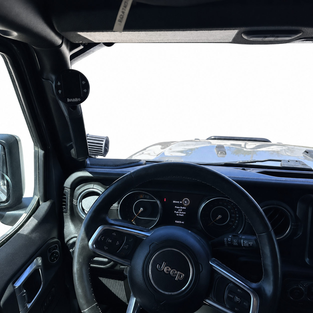 Single gauge pod mount for 2018-2024 Jeep Wrangler Upper grab handle cap