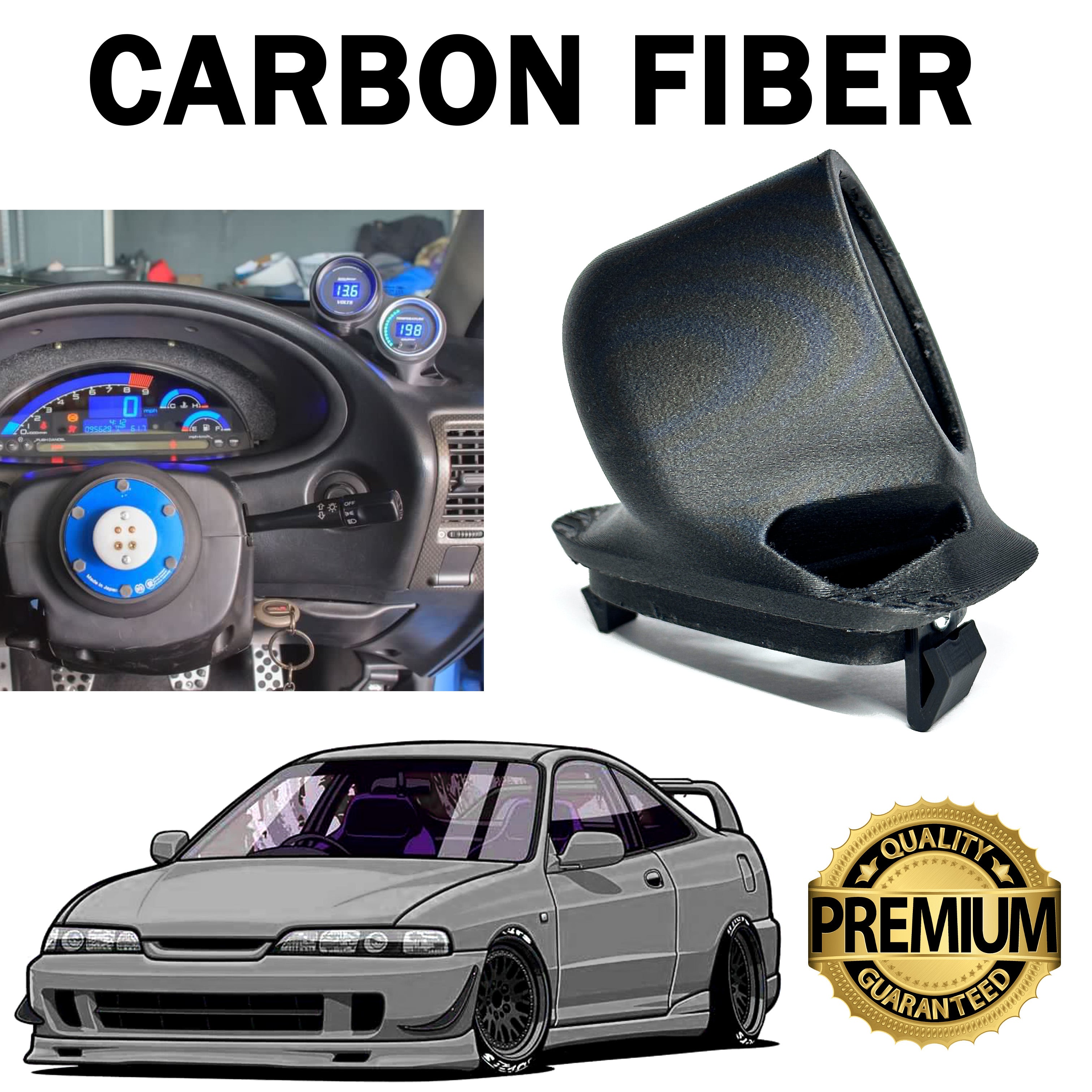 Premium Carbon fiber Gauge pod mount fits 19942001 Integra DC2