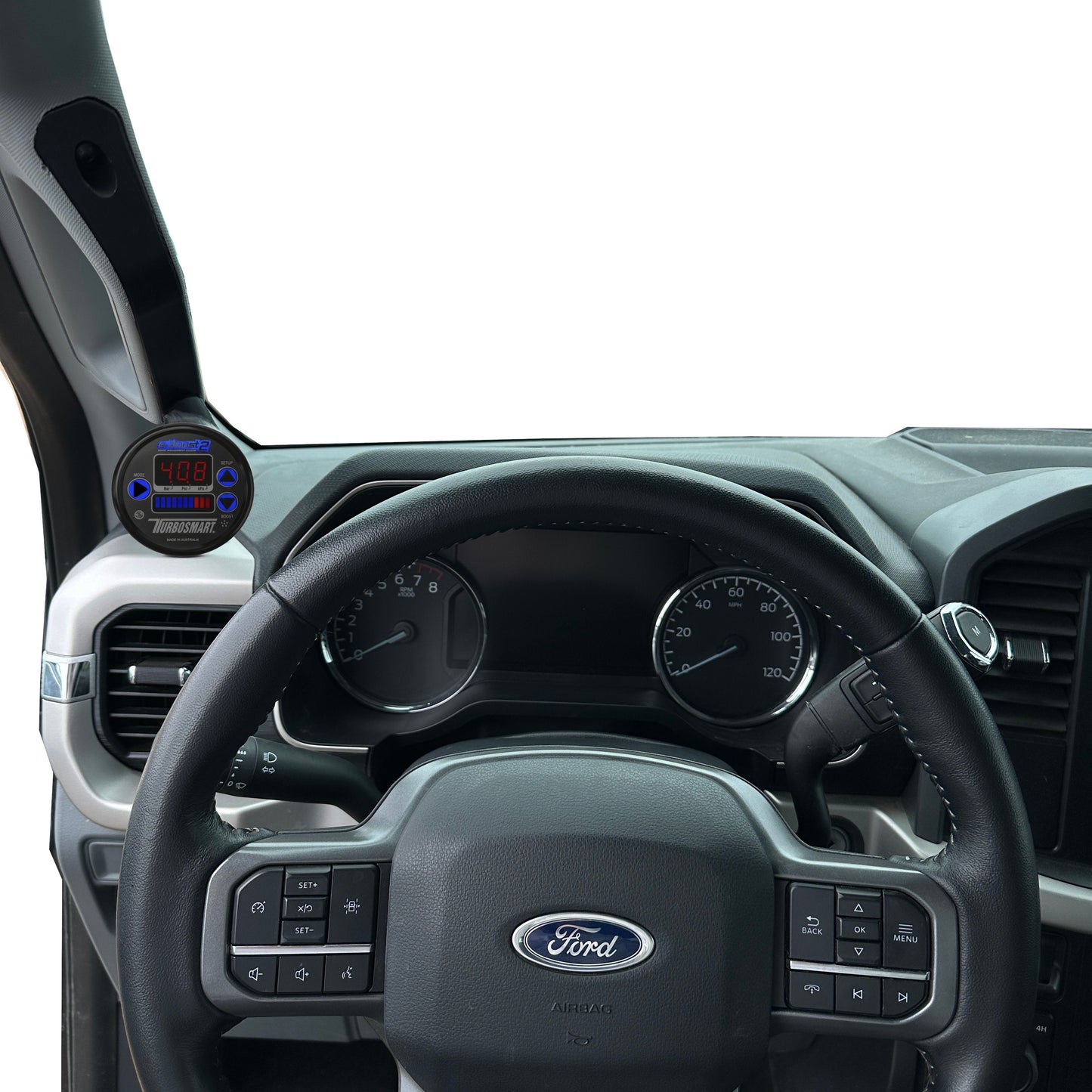 60mm Gauge pod mount for 2021-2025 Ford F150 A-pillar grab handle cap