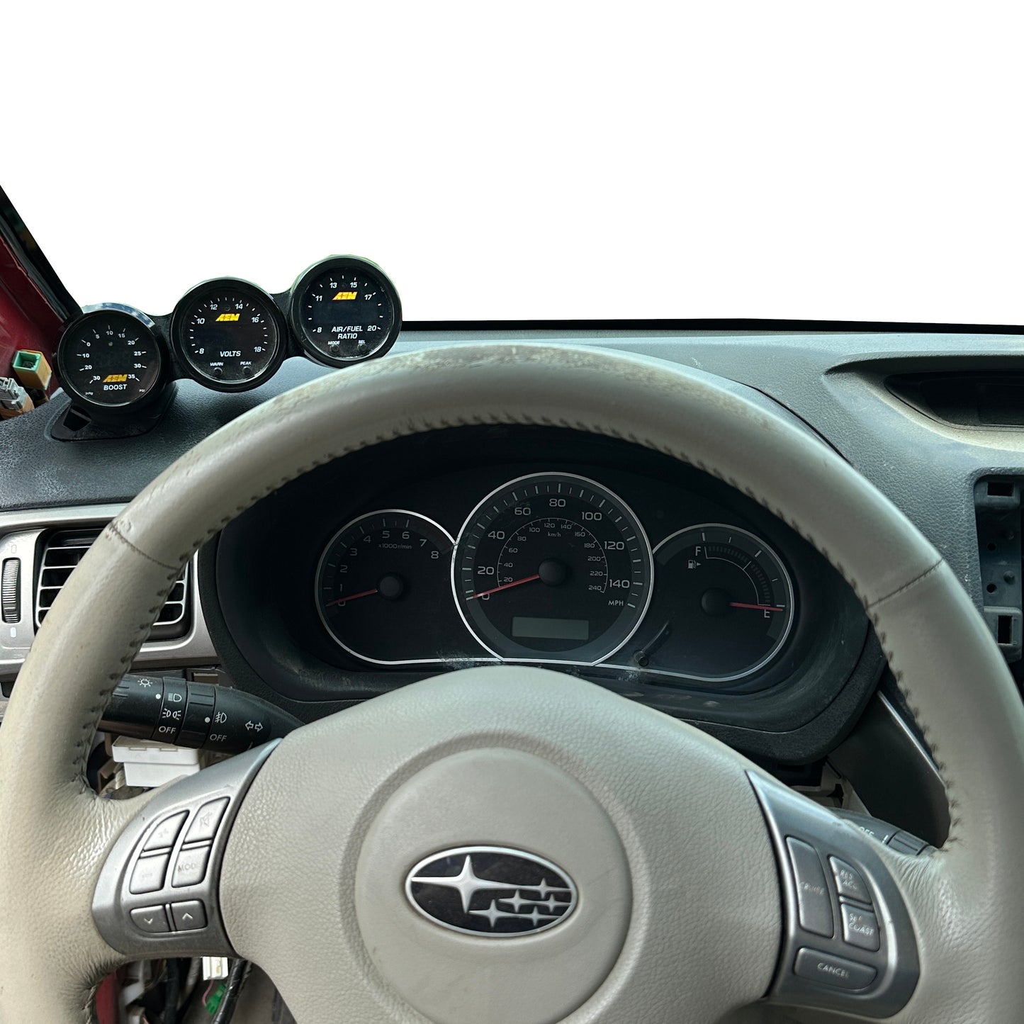 Triple gauge pod mount for 2008-2014 Impreza WRX Forester functional defrost