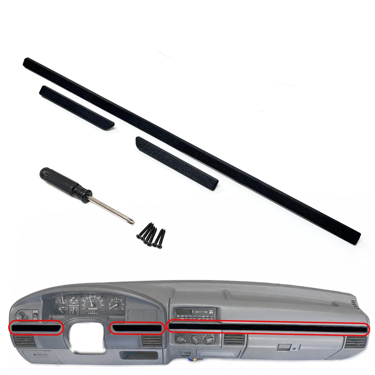 Dash panel trim full set for 1992-1996 F150 F250 F350 Bronco (Assembly Required)