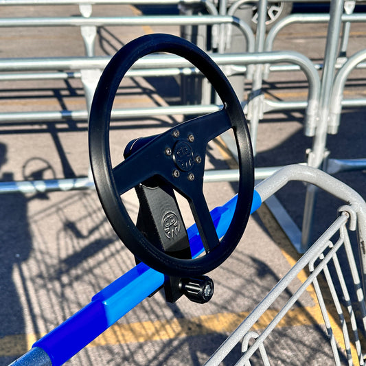Kids shopping cart steering wheel for handle bar secure bolt on real hardware