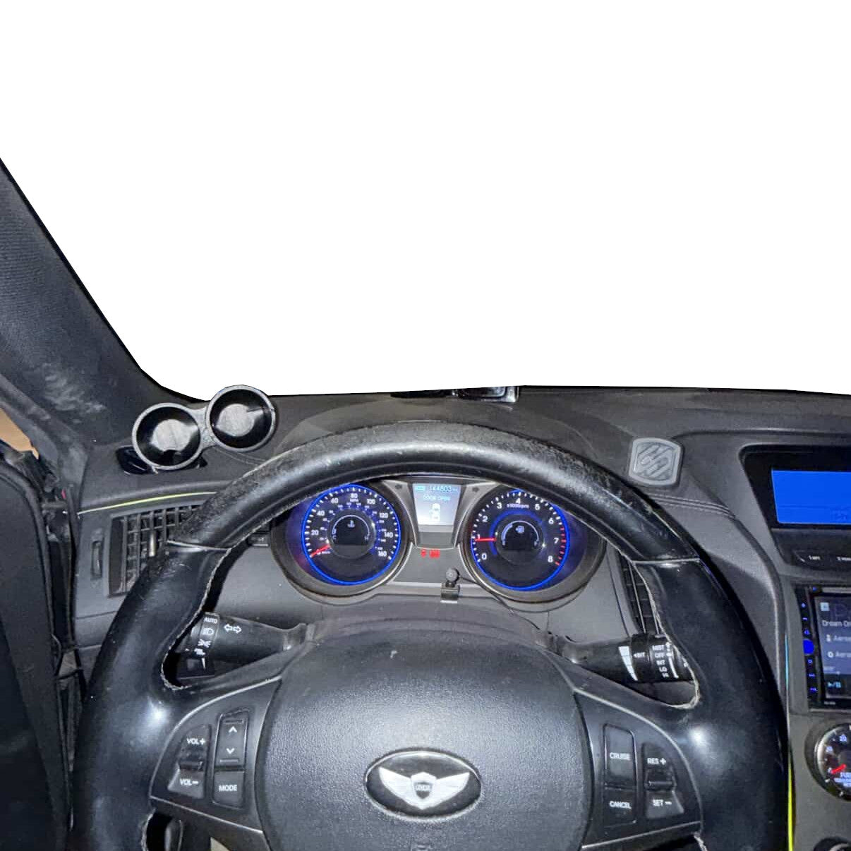 Dual gauge pod mount for 2013-2016 Hyundai Genesis Coupe Defrost vent