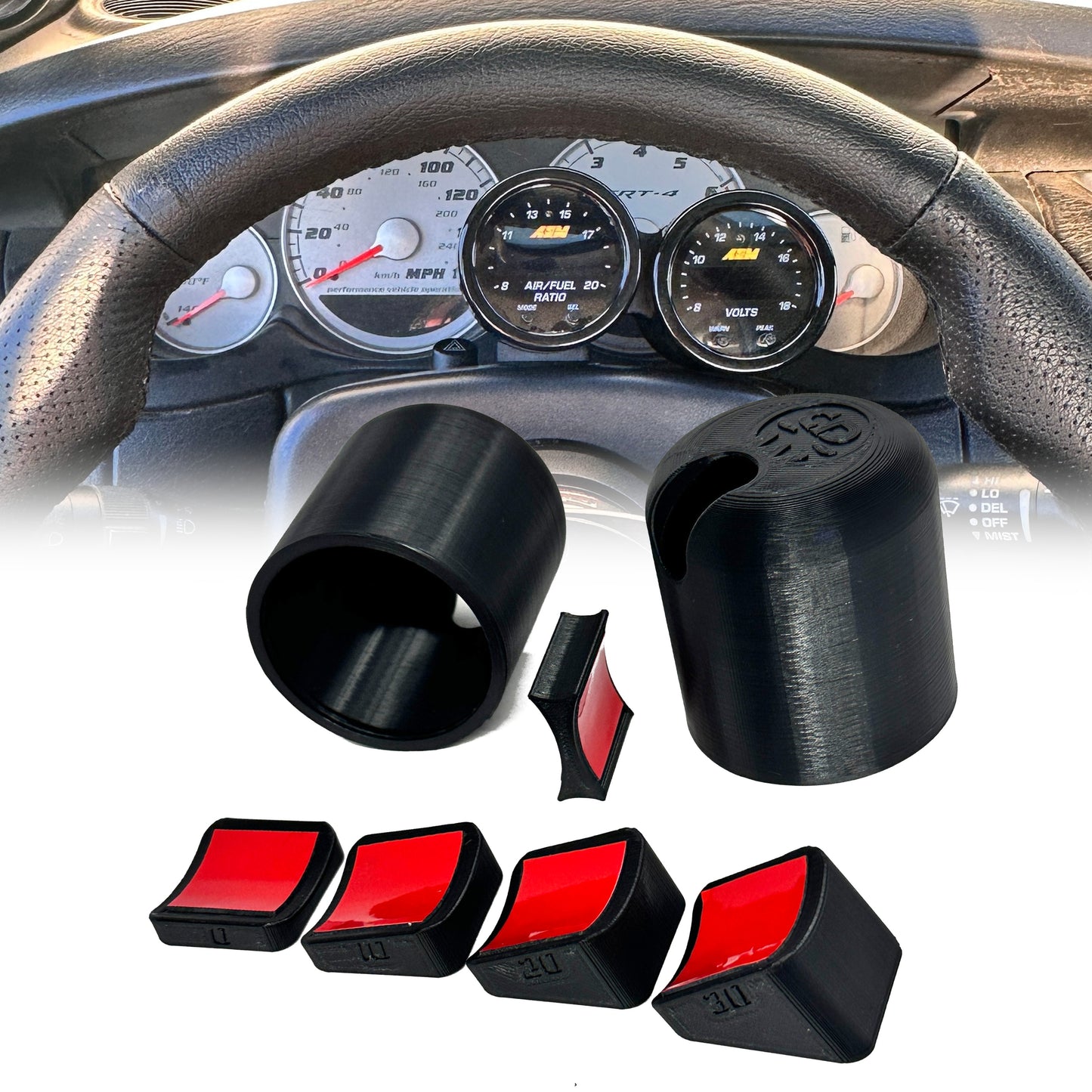 Dual Universal gauge pod mount 52mm 4X viewing angles steering column dash cluster