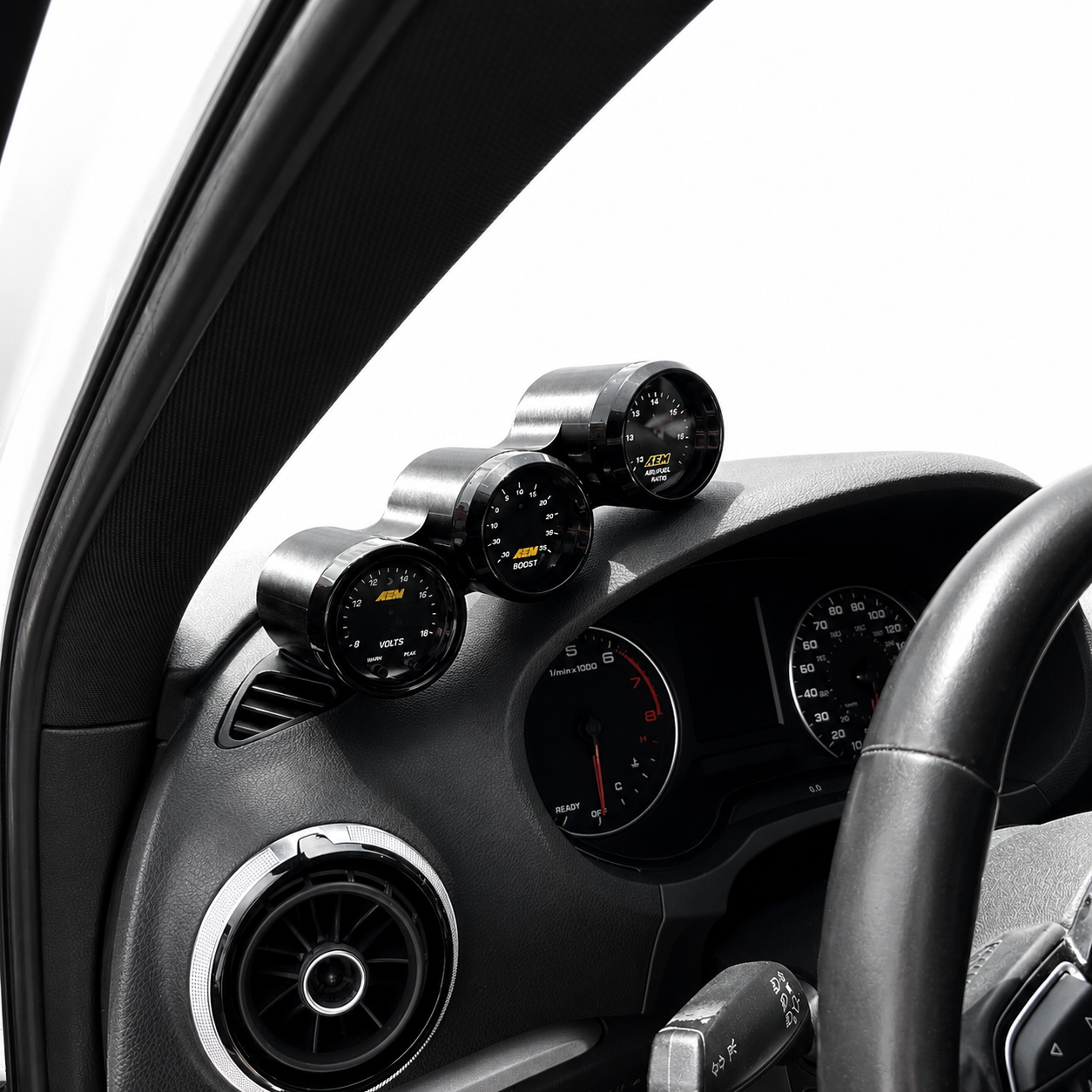 Triple gauge pod for Audi A3, S3 2013-2020 functional defrost vent 52mm