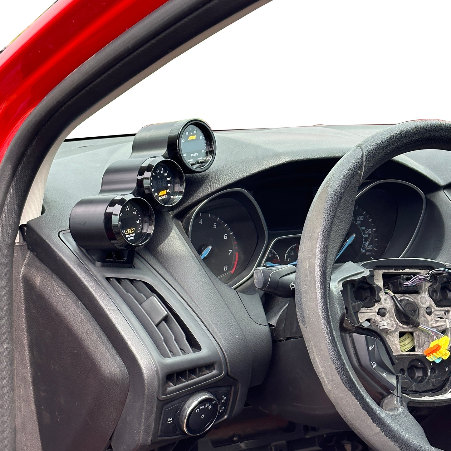 Triple gauge pod mount for 2012-2018 Focus ST RS functional defrost vent