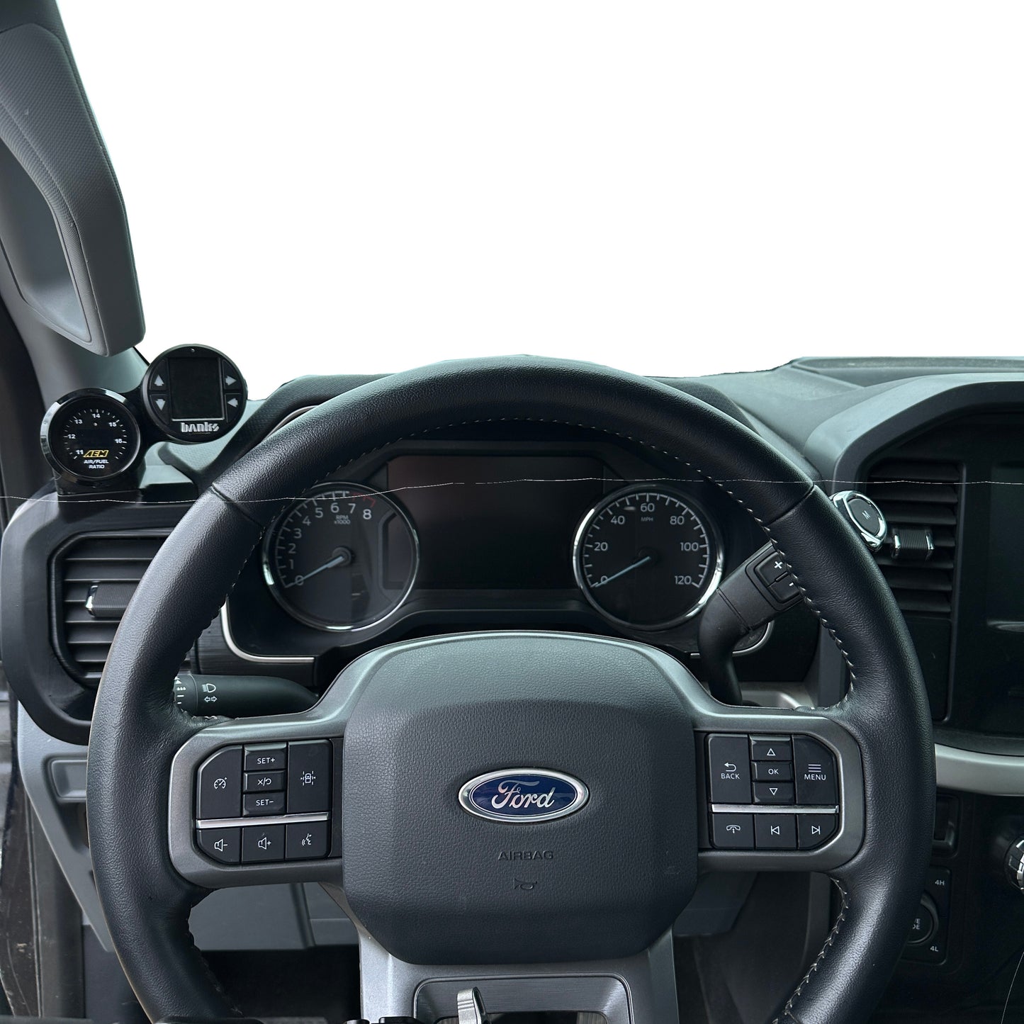 Dual gauge pod mount for 2021-2025 Ford F150 Vent bezel cover (3D printed)