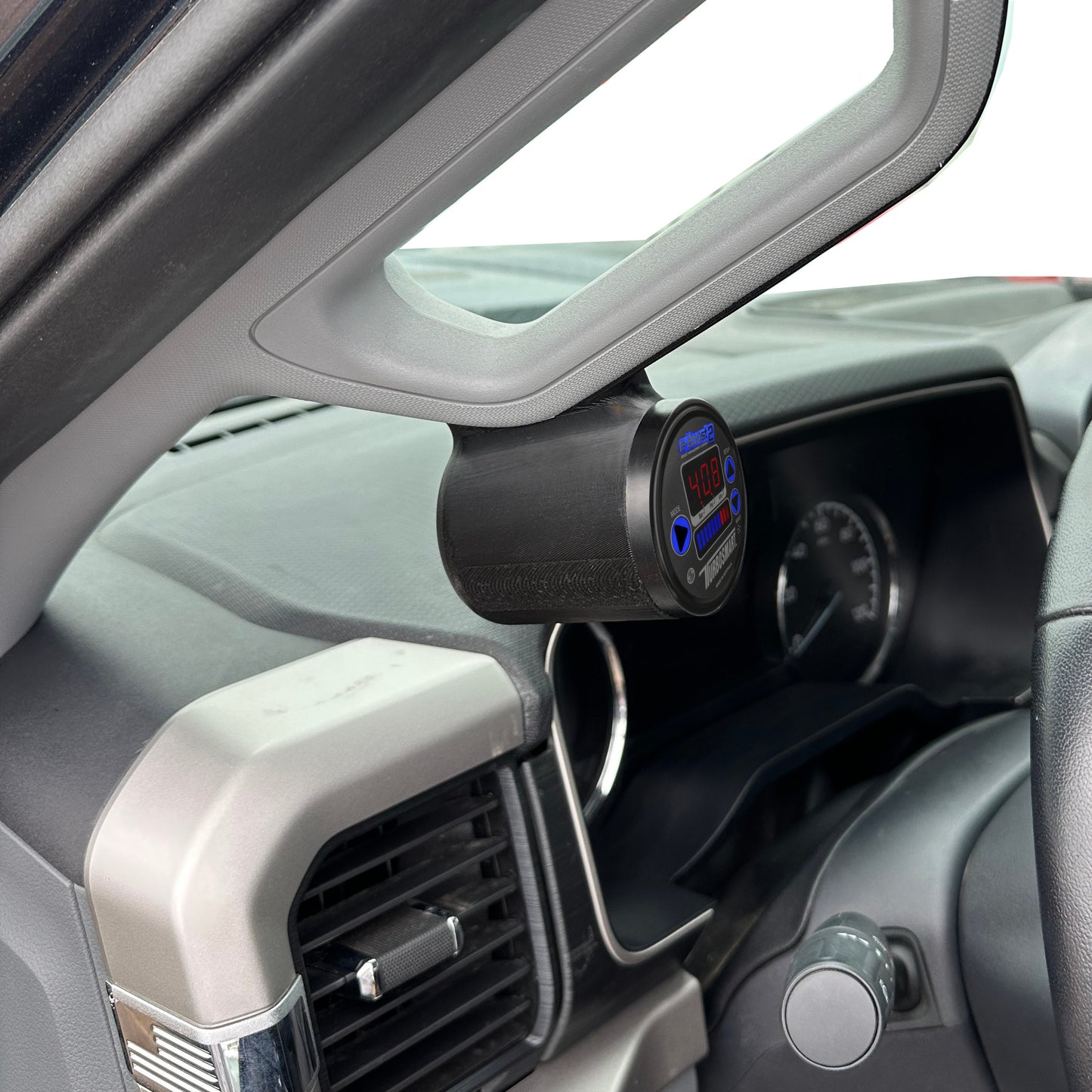 60mm Gauge pod mount for 2021-2025 Ford F150 A-pillar grab handle cap