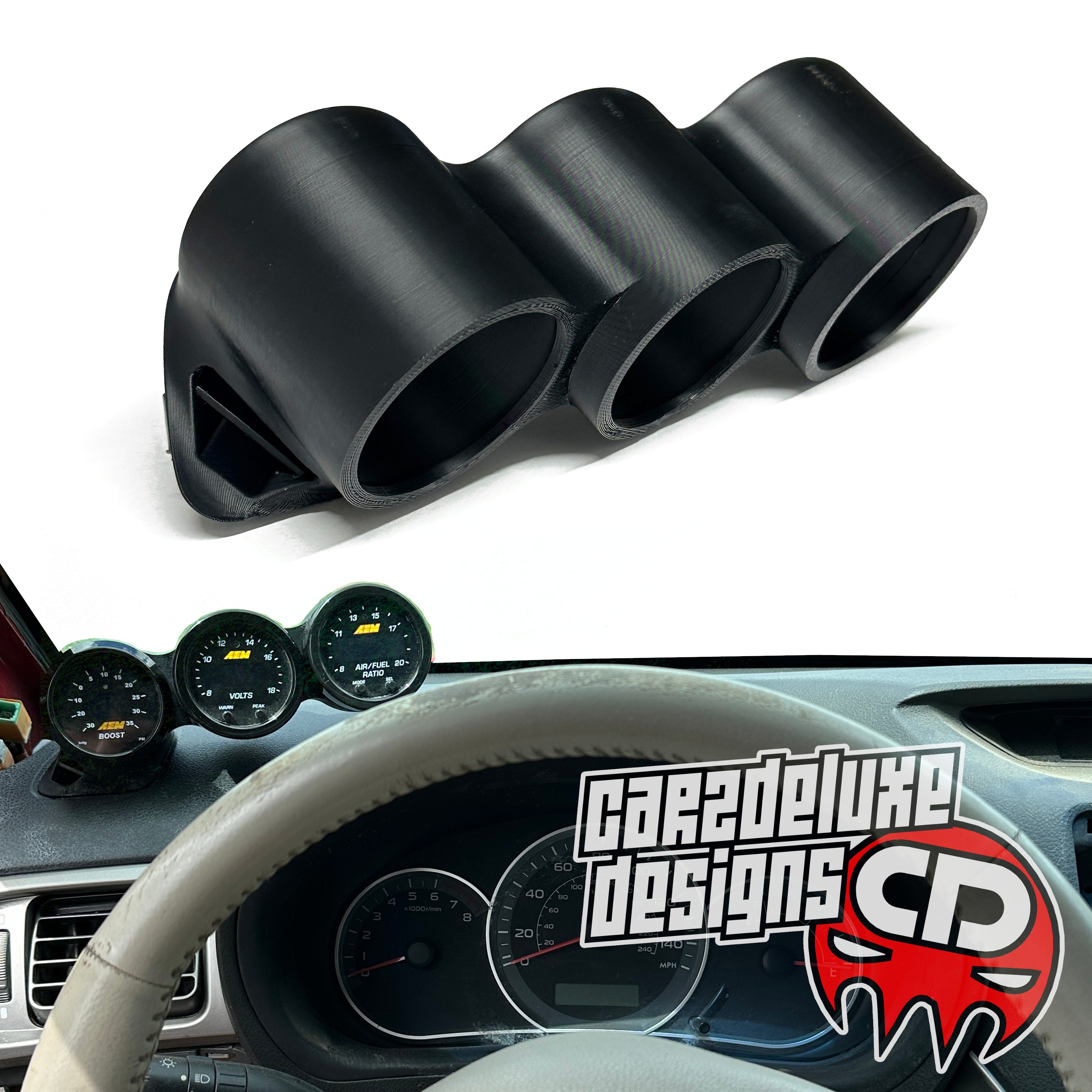 Dual Gauge Pod Mount For 2008-2014 Subaru Impreza, WRX, Forester - Fits Over Functional Defrost Vent