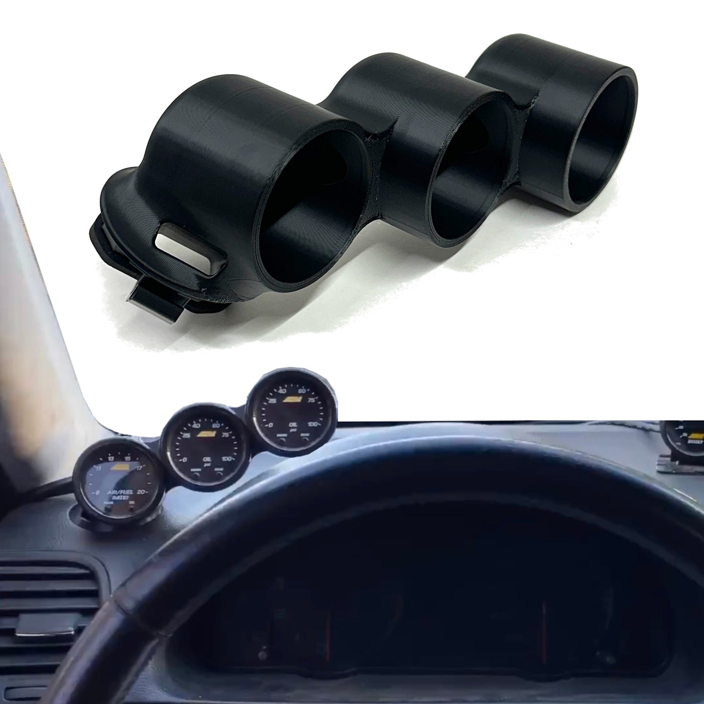 Triple gauge pod mount for 2004-2008 Acura TSX functional defrost vent