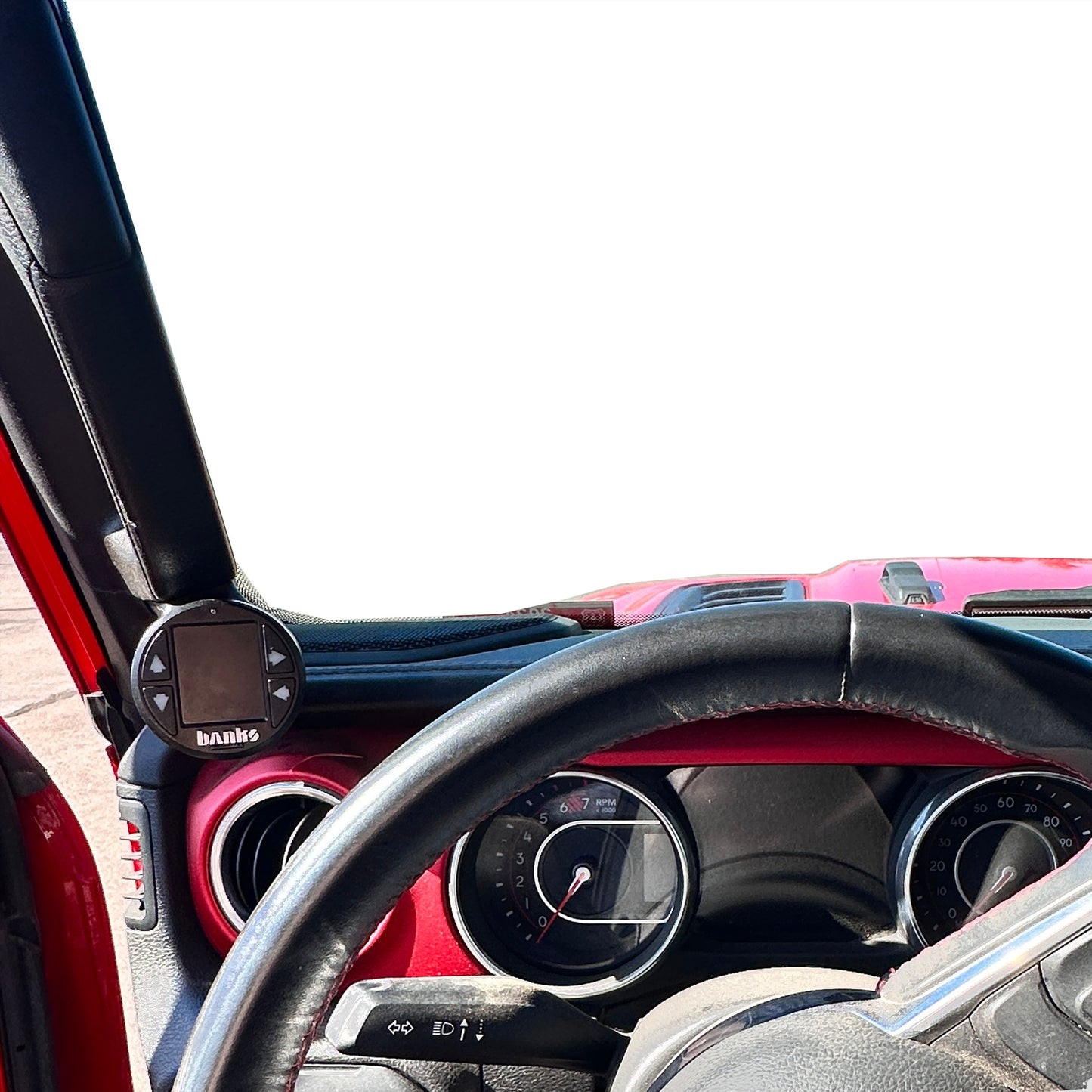 Single gauge pod mount for 2018-2024 Jeep Wrangler Lower grab handle cap