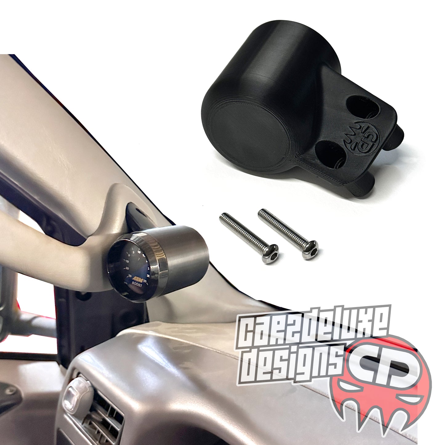 Custom gauge pod 1999-2007 F250 F350 A-pillar handle Bolt on