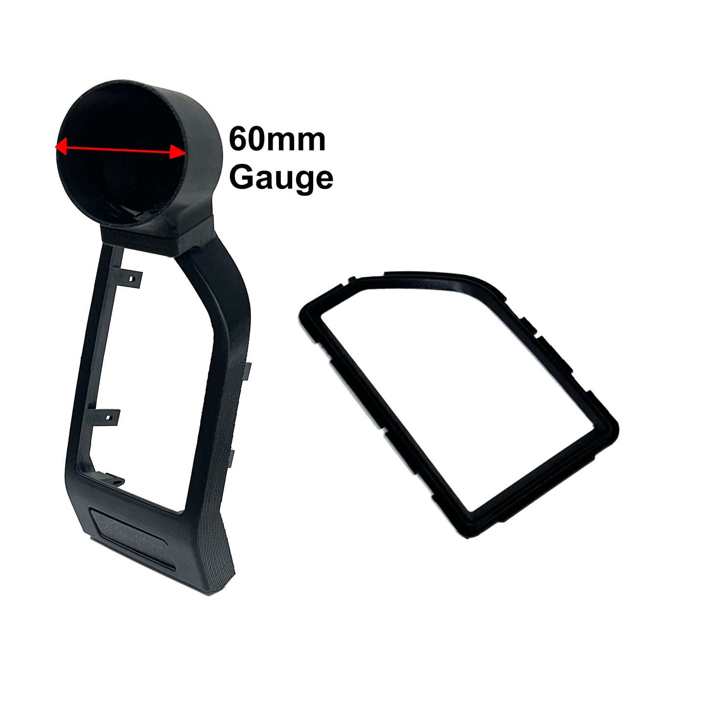 Single 60mm gauge pod mount for 2015-2020 Ford F150 vent bezel Fits Raptor