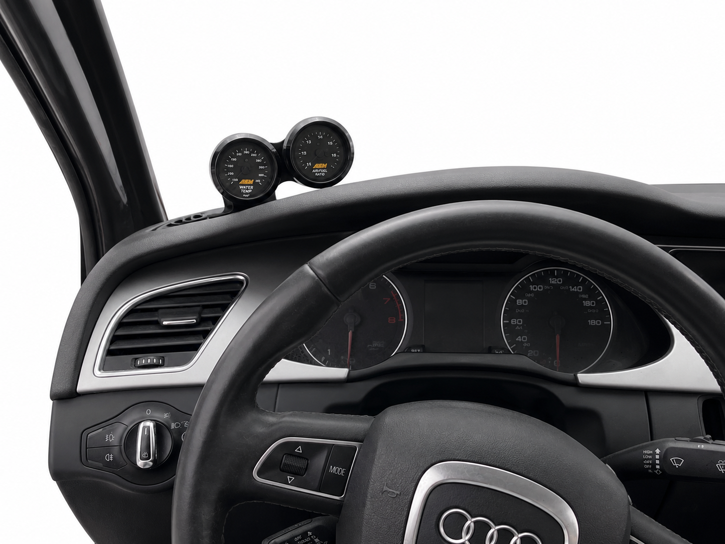 Dual gauge pod for Audi A4, S4 2009-2016 functional defrost vent 52mm