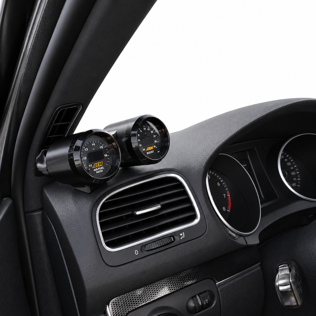 Dual gauge pod mount for Volkswagen Golf 2010-2014 GTI MK6 defrost vent 52mm