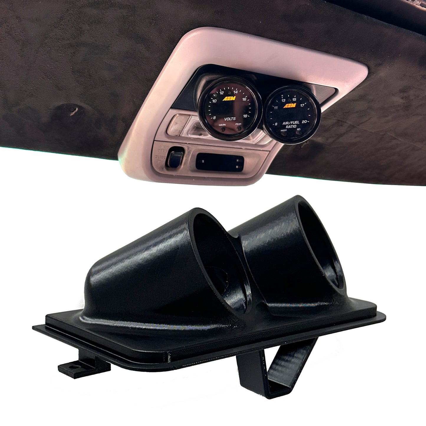 Dual gauge pod mount for 1998-2002 Forester upper dome storage