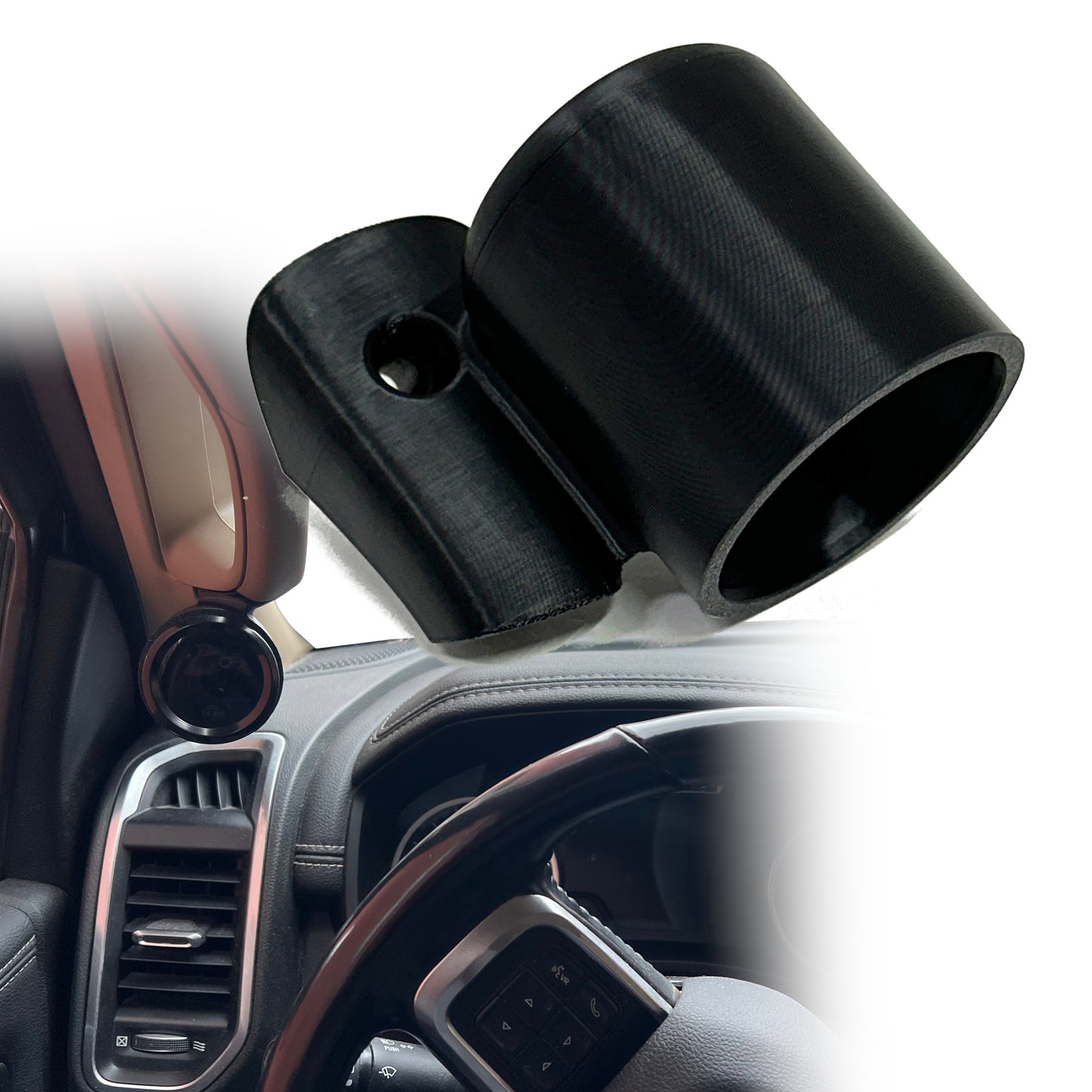 Single gauge pod for 2019-2025 Ram 2500 & 3500 grab handle cap bolt on