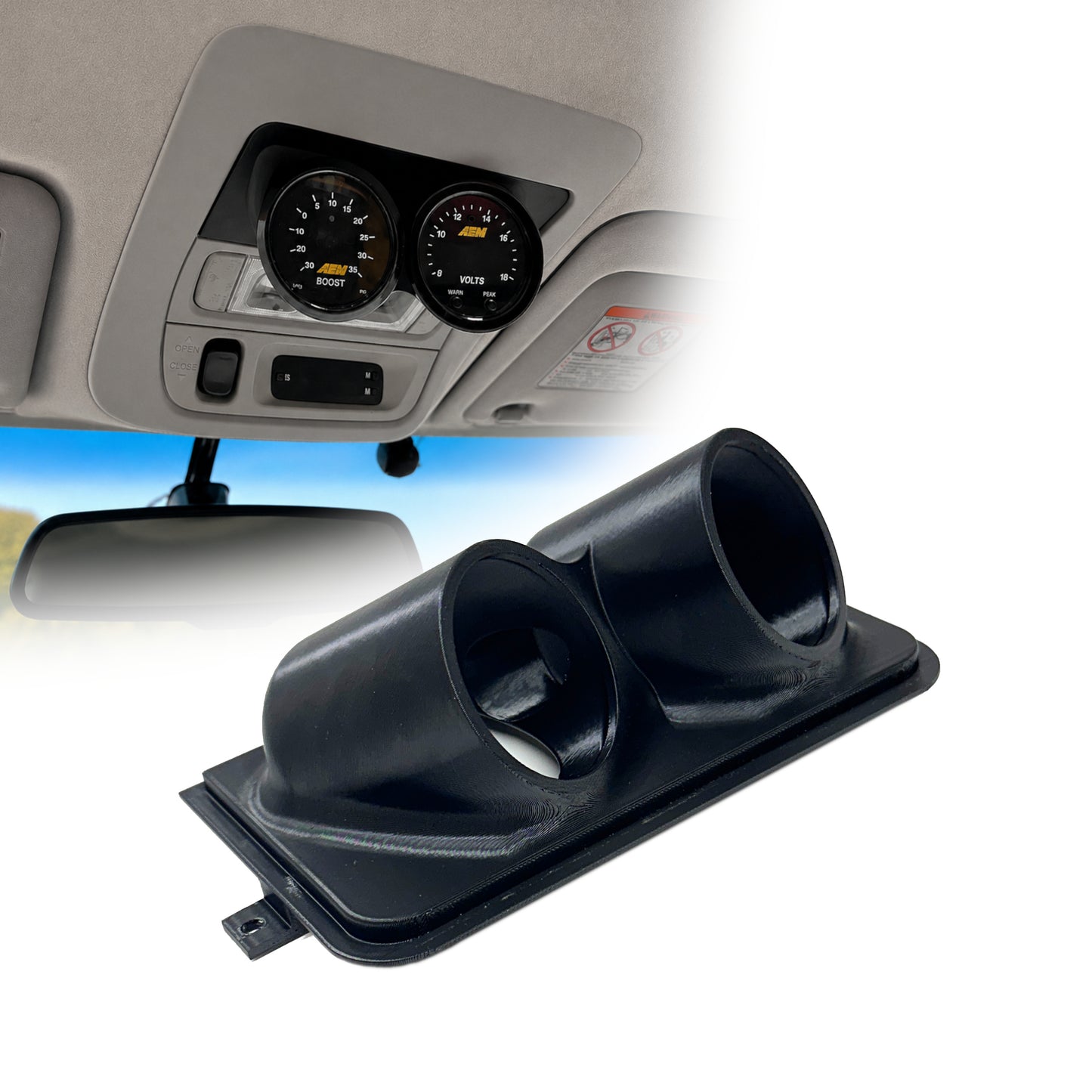 Dual gauge pod mount for 1998-2002 Forester upper dome storage