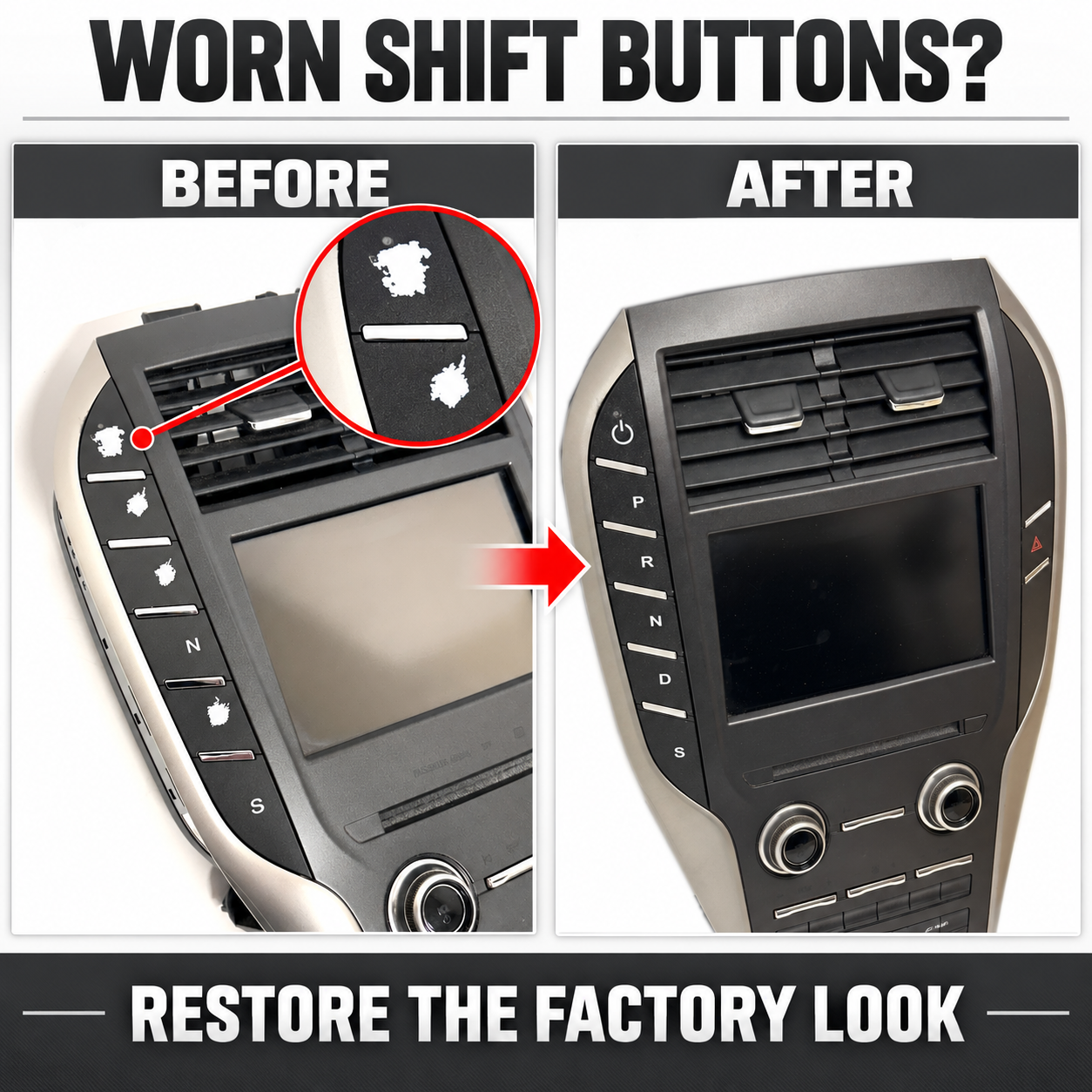 Shift Button Covers For Lincoln MKC 2015-2019 Interior Accents