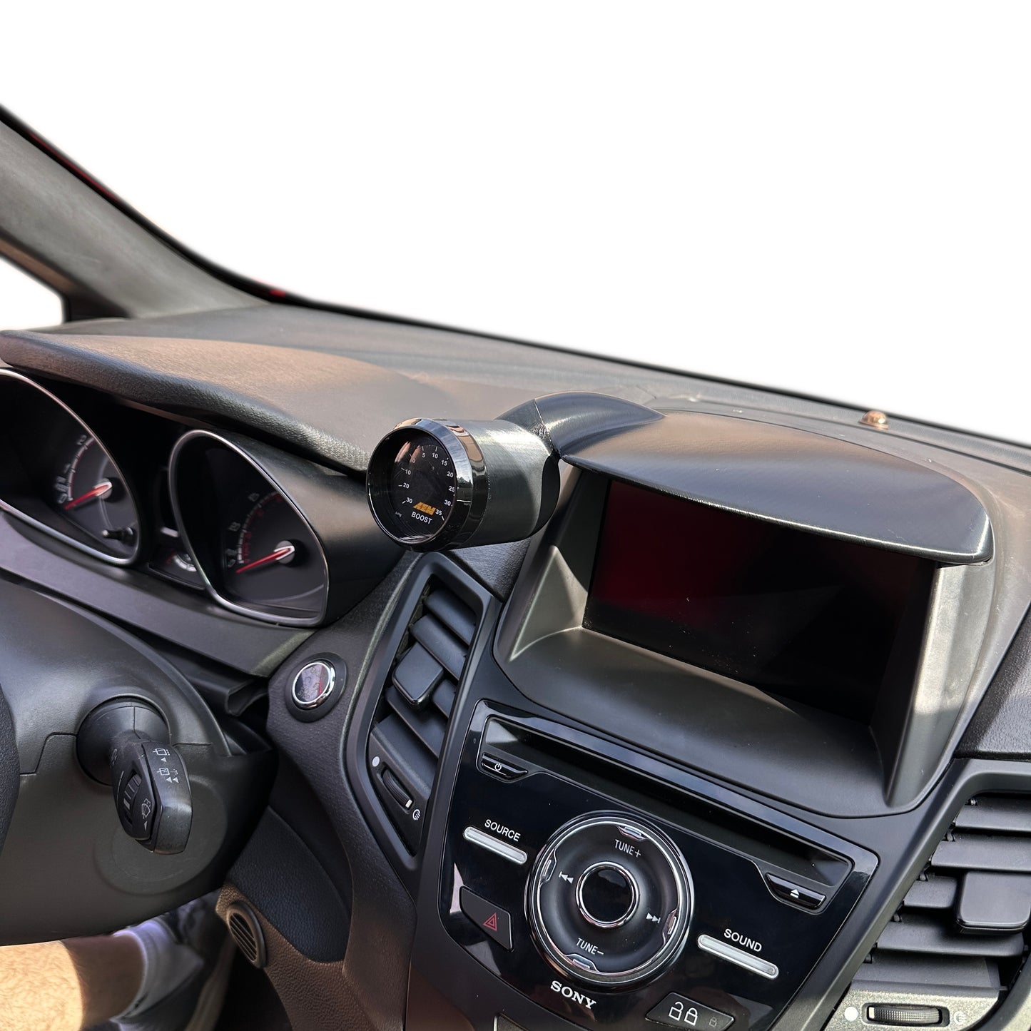 Single gauge pod mount for 2014-2019 Fiesta ST center display hood