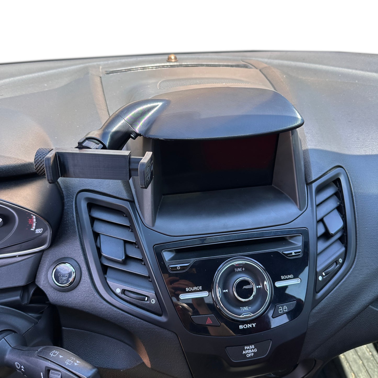 Custom Phone mount for 2014-2019 Ford Fiesta ST Screen hood