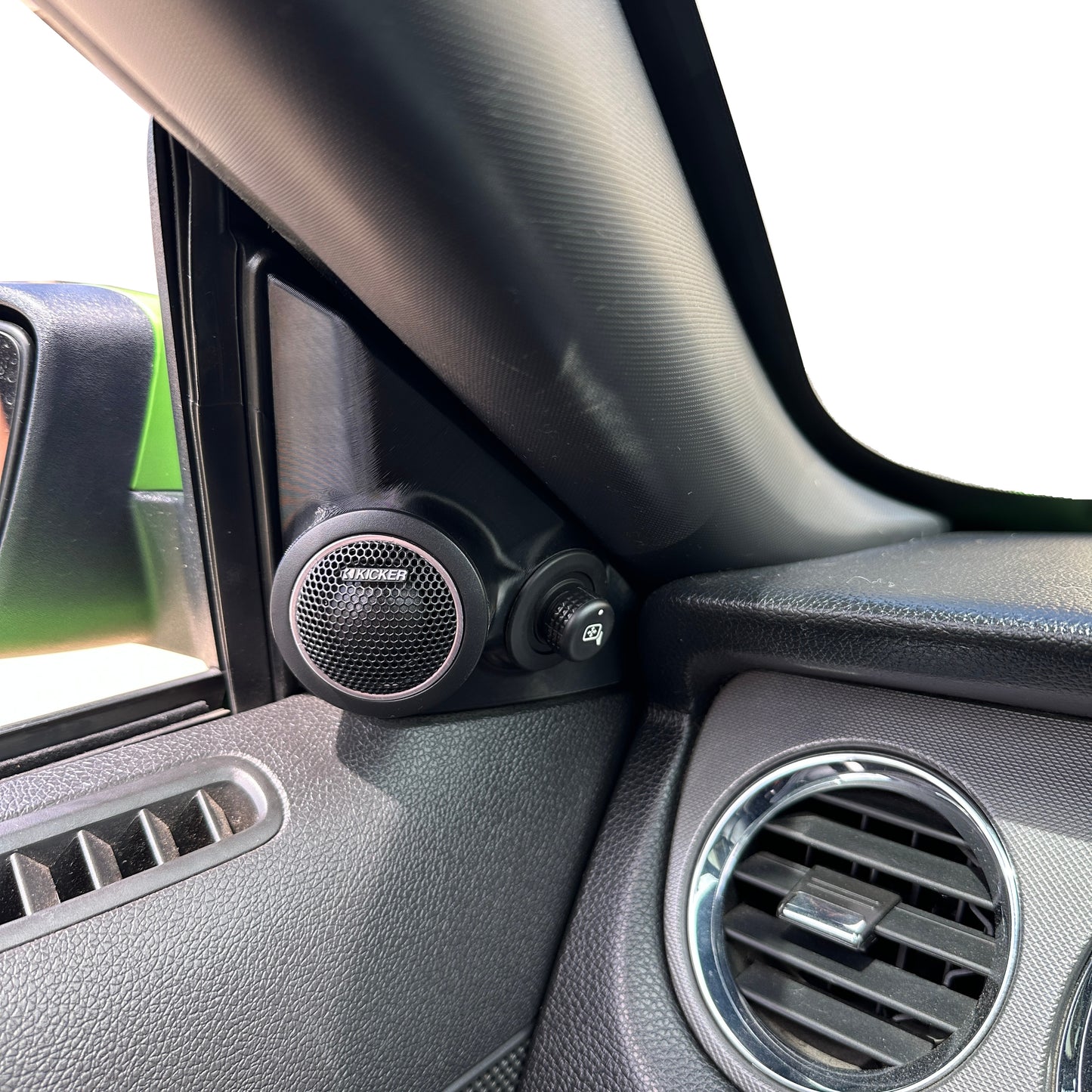 Custom tweeter mount bezels for 2010-2014 Mustang RH and LH mirror trim snap in