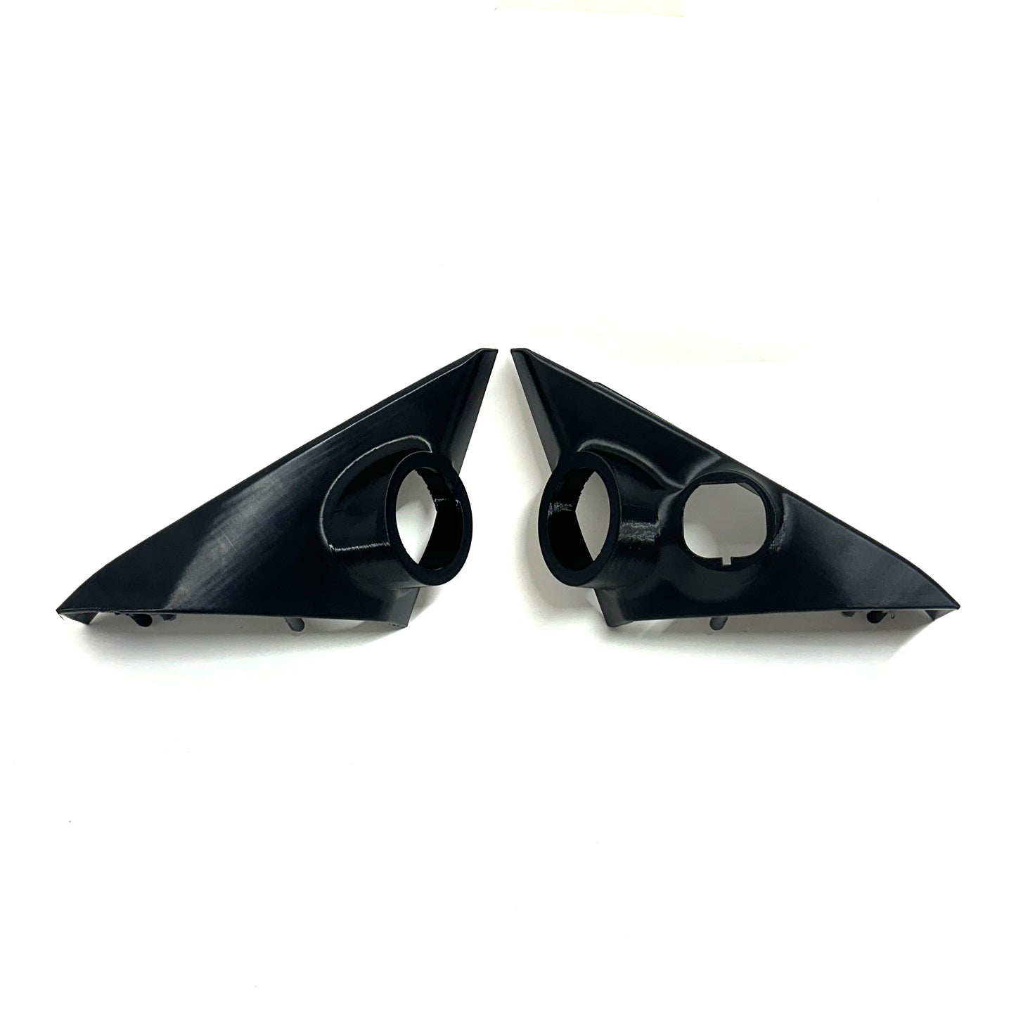 Custom tweeter mount bezels for 2010-2014 Mustang RH and LH mirror trim snap in